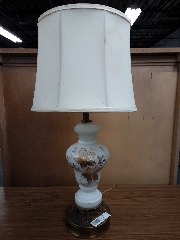 White lamp with gold leafs