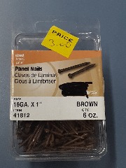 16 GA. x 1 Brown Panel Nails