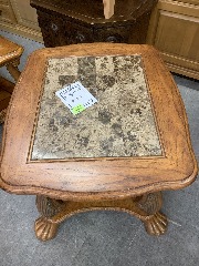 Wooden marble side table