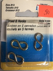 Size 813 Closed S Hooks (Brass)