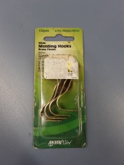 4 Piece Wide Molding Hooks Brass Finish