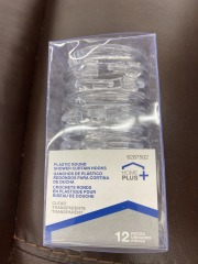 Plastic Round Shower Curtain Hooks Clear