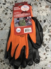Orange Poly Work Gloves Coat - Lrg