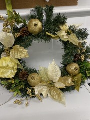 Gold Themed Christmas Wreath