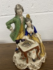 WILLIAM GOEBEL PORCELAIN Playing Chess Checkers