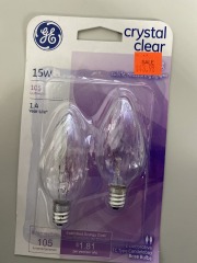 GE 15W Crystal Clear Lightbulbs